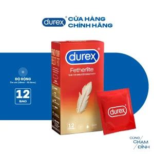 Bao cao su Durex Fetherlite 52,5 mm – Mỏng, hộp 12 chiếc